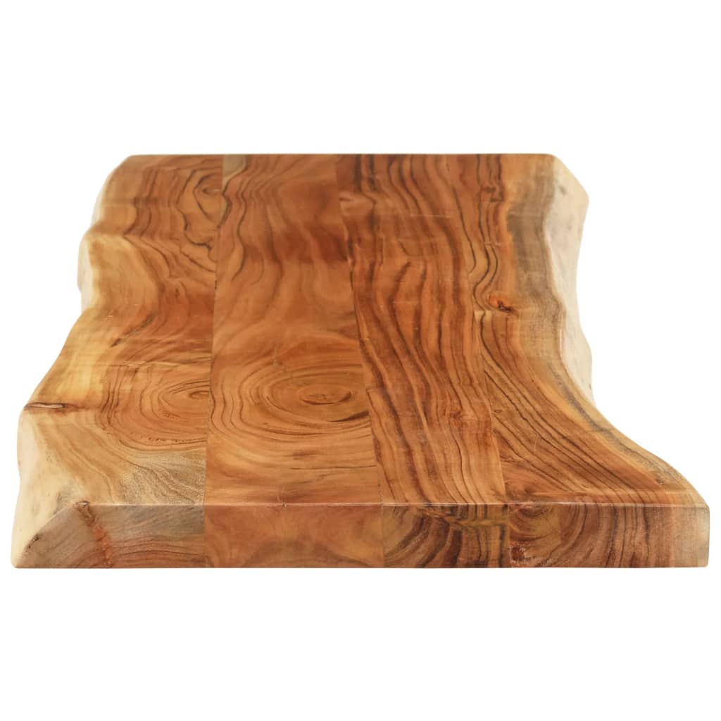 Table Top 140x40x3.8cm Rectangular Solid Acacia Wood Live Edge