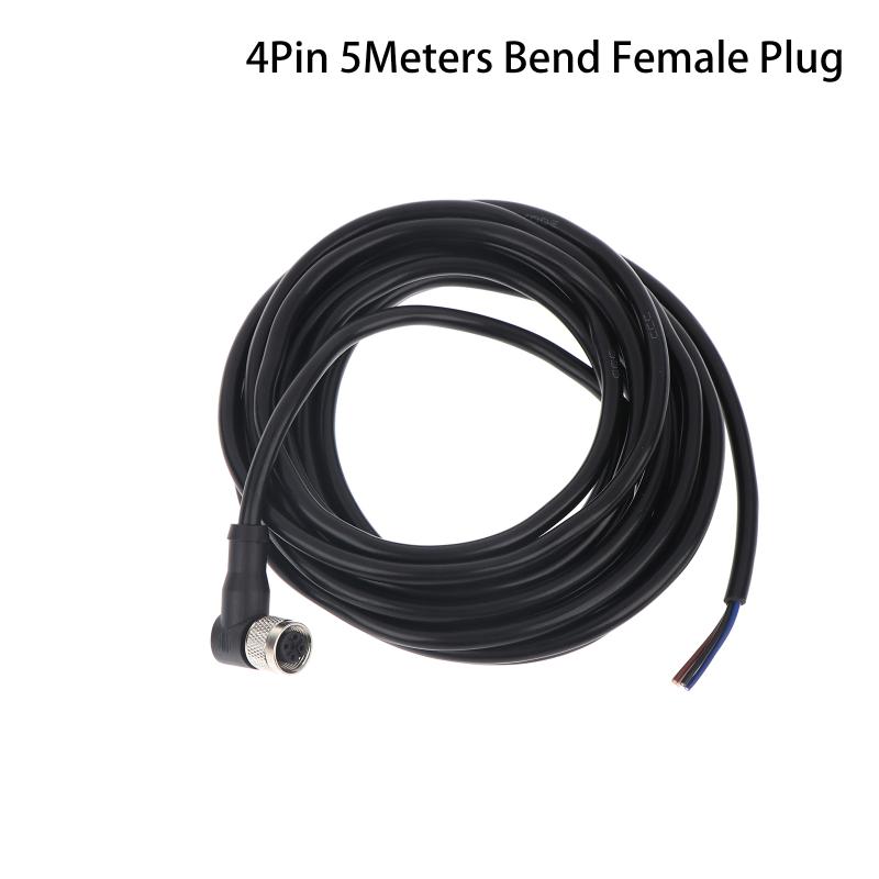 2/5Meters Aviation Plug Lead 4-pin Air Plug Cable With Straight Or Bend Female Head Used For M12 M18 Inductive Proximity Sensor