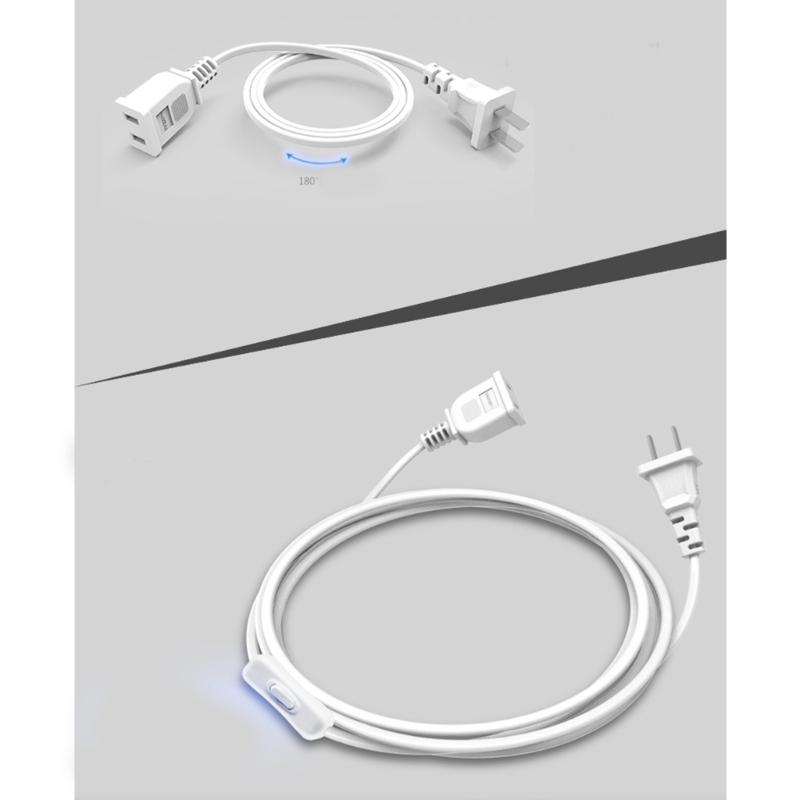 Polarized US 2-Prong Male to Female Extension Cord, Nema 1-15P to 1-15R Power Outlet Extension Cable 2m