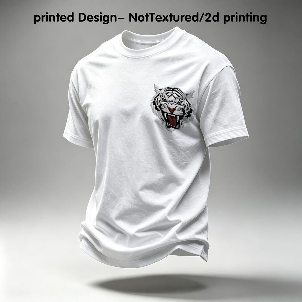 Men's Breathable T-Shirts – Fun 2D Printed Tiger Series (Day of the Dead) | Simple Versatile Casual Tees for Daily Wear