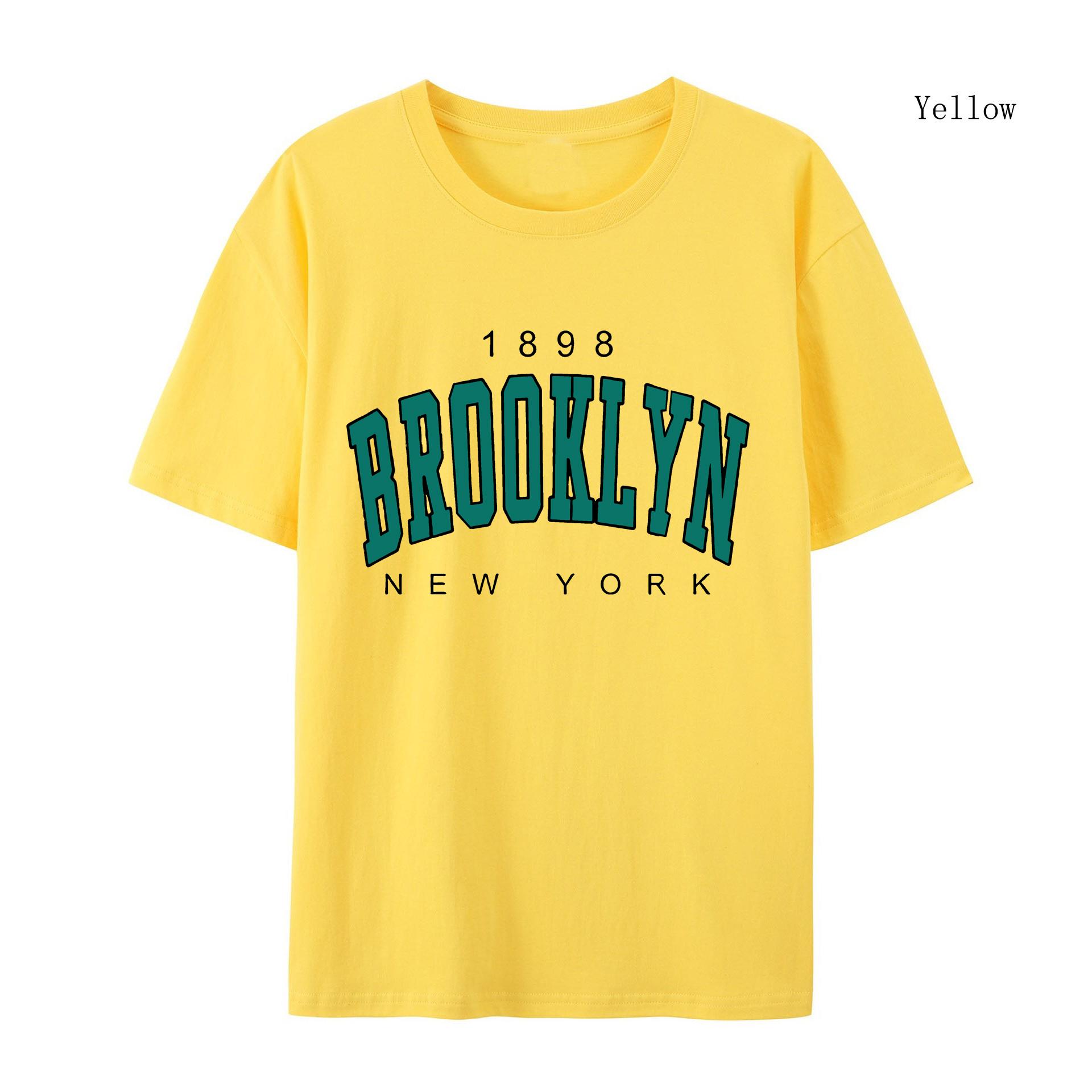 

Мужские и женские рукава 1898 New York Printed Women T-shirt Fashion Fleece T Shirt Creativity Pullover Clothing S