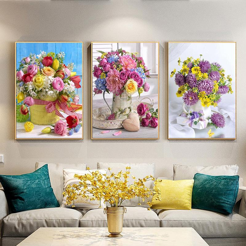Huacan 5D DIY Full Drill Diamond Painting Bouquet Cross Stitch Embroidery Mosaic