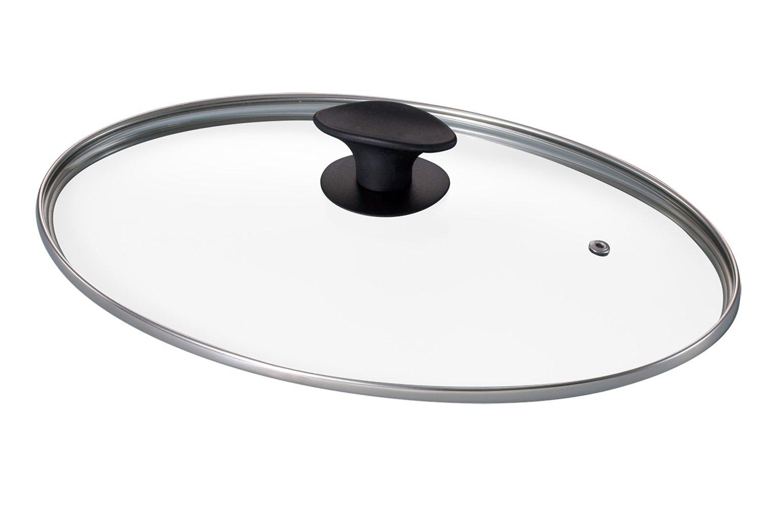 Takehara Seikan Frying Pan Glass Lid, Gas and Induction Compatible, 35cm, Fish Pan, Allows You to Clearly See the Cooking Progress