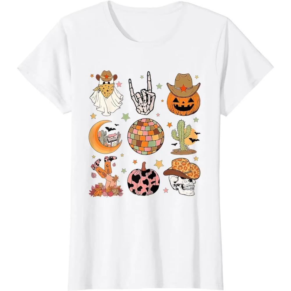 Funny Ghost Ghostly Gardening Plant Retro Halloween Costume T-Shirt Custom Printed Man Summer Classic Streetwear Loose Tops