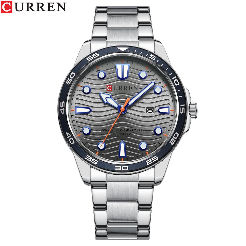 CURREN 8426 Men s Waterproof Steel Band Sports Quartz Watch with Calendar