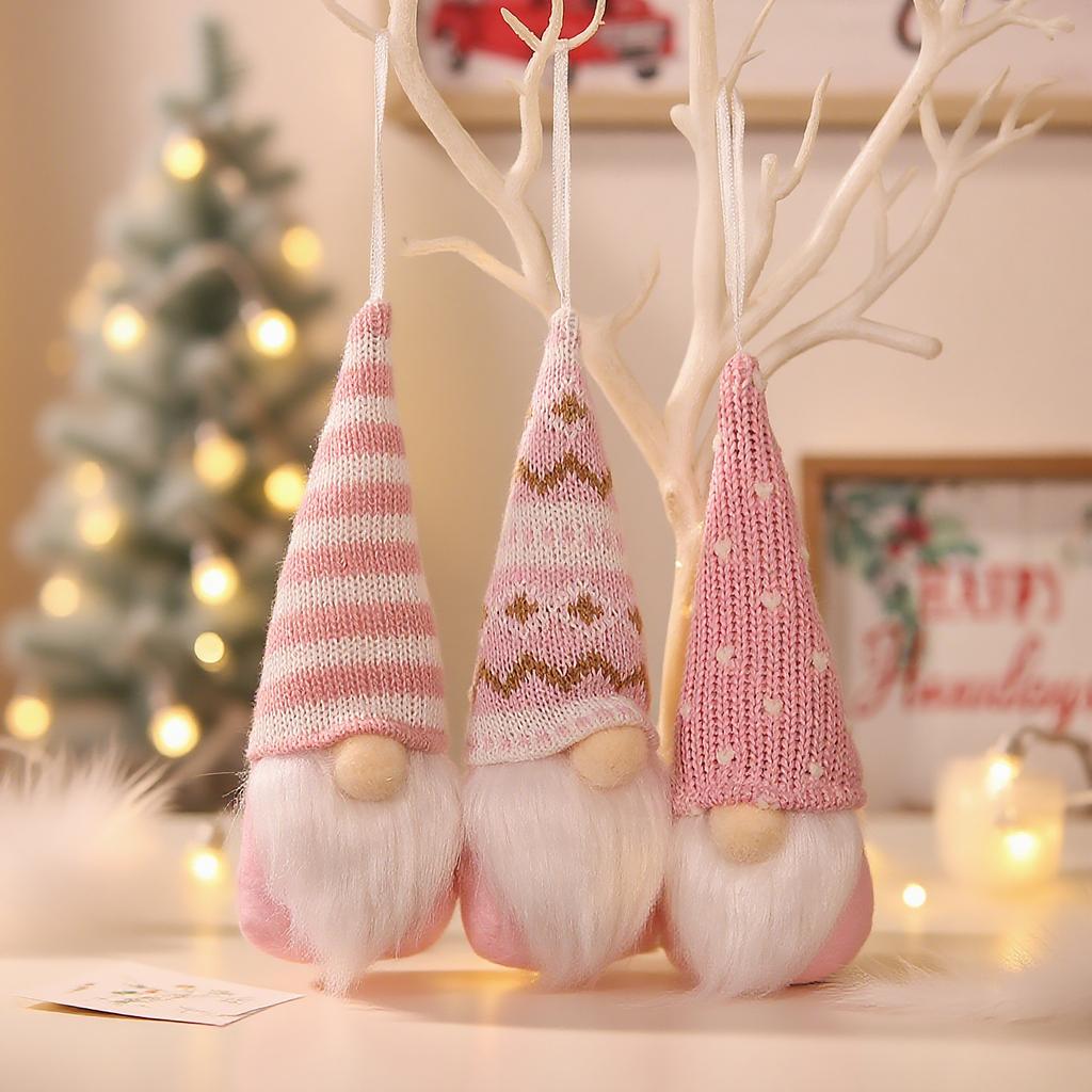 Christmas Decorations Creative Colorful Knitted Santa Faceless Old Man Pendant Goblin Pendant Dwarf Pendant