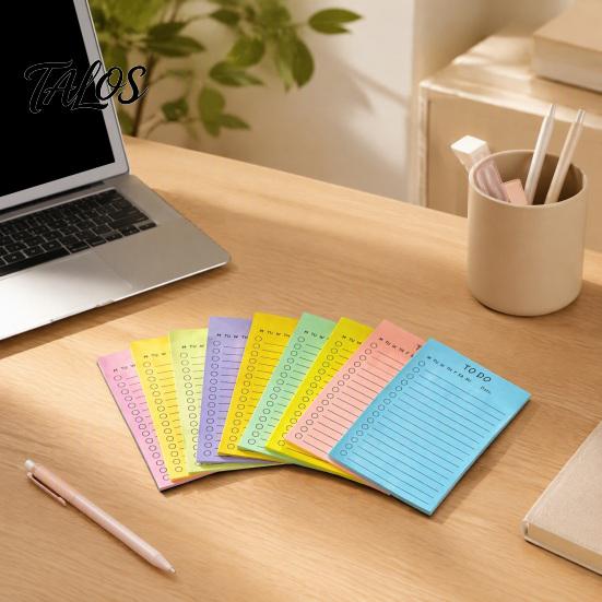 Horizontal Lined Sticky Labels Fluorescent Notepad, To-do Lists with Check Boxes Reliable Adhesive Notes for Planning Multi-colored Notes, Increase