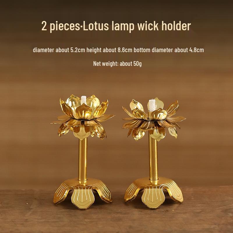 Brass Dual-Use Buddha Offering Candle Holder Lamp