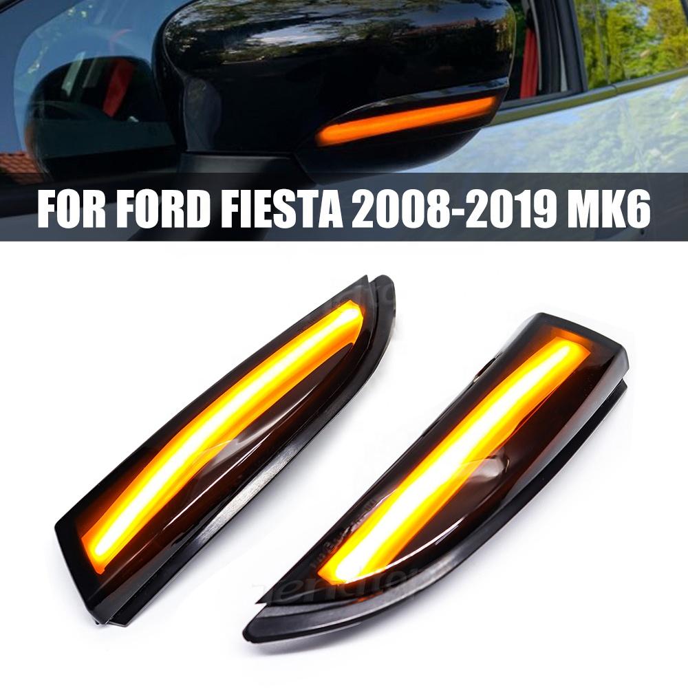 Top Quality Flowing Dynamic Side Turn Signal Lights for Ford Fiesta Mk7 MK6 B-Max 2PCS LED Yellow Mirror Blinker Sequential Lamp