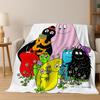 Cartoon Les Barbapapa Barbamama Family 3D Flannel Blanket,Warm and Cozy Soft Throw Blanket for Home Bedroom Bed Sofa Cover Kids
