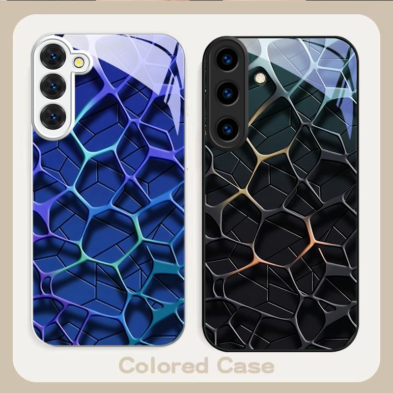 Abstract geometric art For Samsung S26 S22 S8 9 10 S20 Ultra S21 Pro S22 Plus S23 FE S24 Ultra S25 Edge S24+ Glass Phone Case