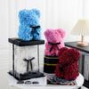 25cm Artificial Teddy Rose Flower Bear with Box Romantic Valentines Day Gift Girlfriend Women Anniversary Wedding Party Supplie