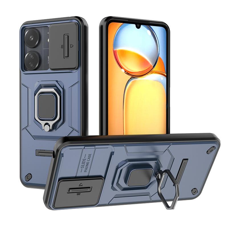 Capa For Xiaomi Redmi 13C 4G Case Car Magnetic Ring Holder Armor Phone Case For Redmi13C Redmy 13C 13 C C13 Lens Protector Cover