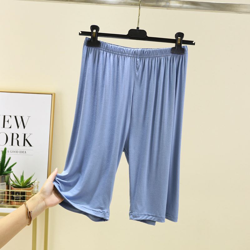 

Modal Cropped Pants Women s Summer Pure Color Plus Size High Waist All-Matching Loungewear Pajama Shorts Casual Thin Outer Shorts Light Blue 2XL (70.00 kg-80.00 kg recommended