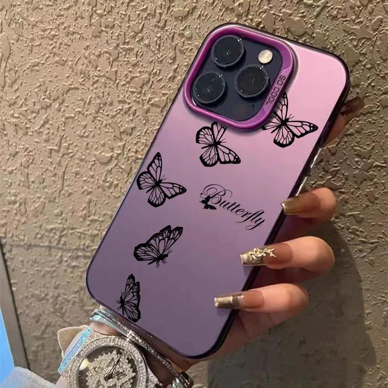 Beautiful Butterfly Line Coque Case For iPhone 17 Air 16e 16 14 15 13 11 Pro Max Plus 12 17 Pro Shockproof Case Phone Cover
