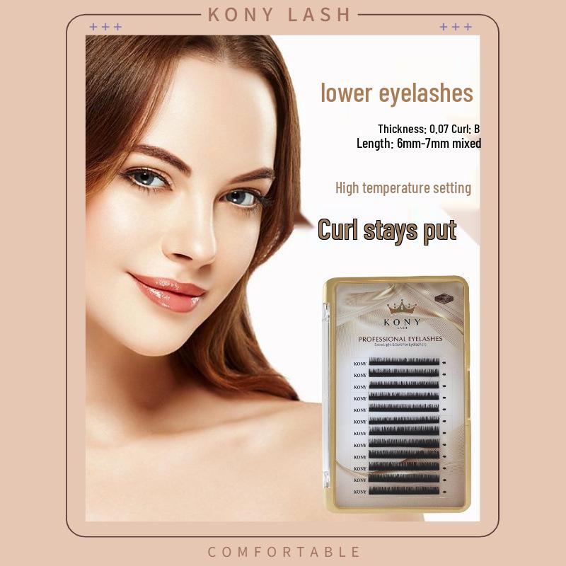 Connie Golden Crown Lower Lashes: 0.07 Thickness Natural-Look False Eyelash Extensions for Women, Mixed Pack.