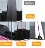 BGK1 6PCS  Glossy Black Silver Carbon Pillar Post Fit For Peugeot 208 2020 2021 2022 -2024  Door Window Column BC Trim Sticker Cover