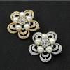 Elegant Faux Pearl & Rhinestone Floral Brooch for Clothing