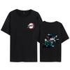 Demon Slayer Anime Tryck Oversized Bomulls T-shirt Herr och Dam Bekväm Mångsidig Street Y2K Sommartrend Harajuku T-shirts