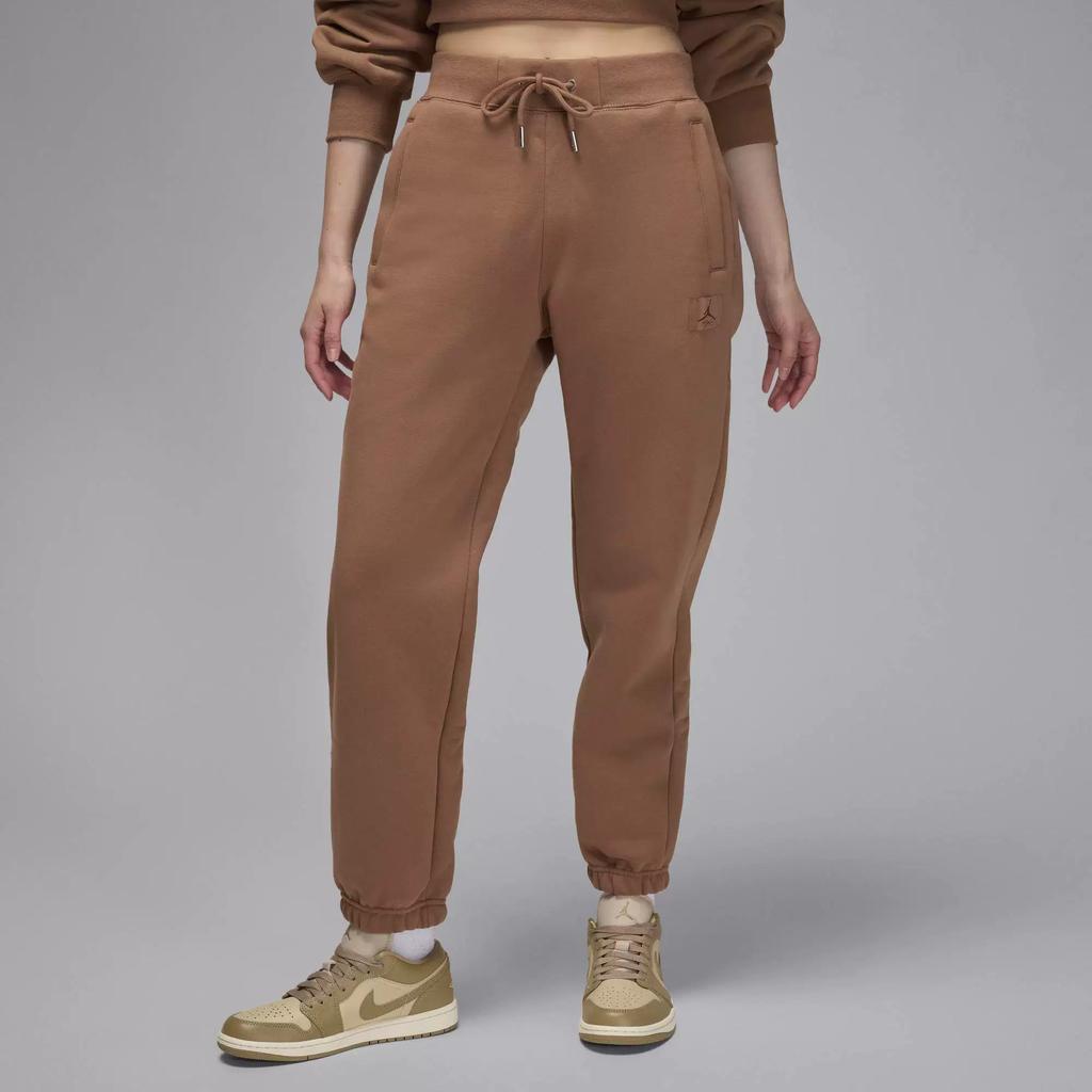 Jordan Flight Fleece Logo Fashion Plush Loose Knit Sports Pants Women Pants Dark-Brown FV7060-223