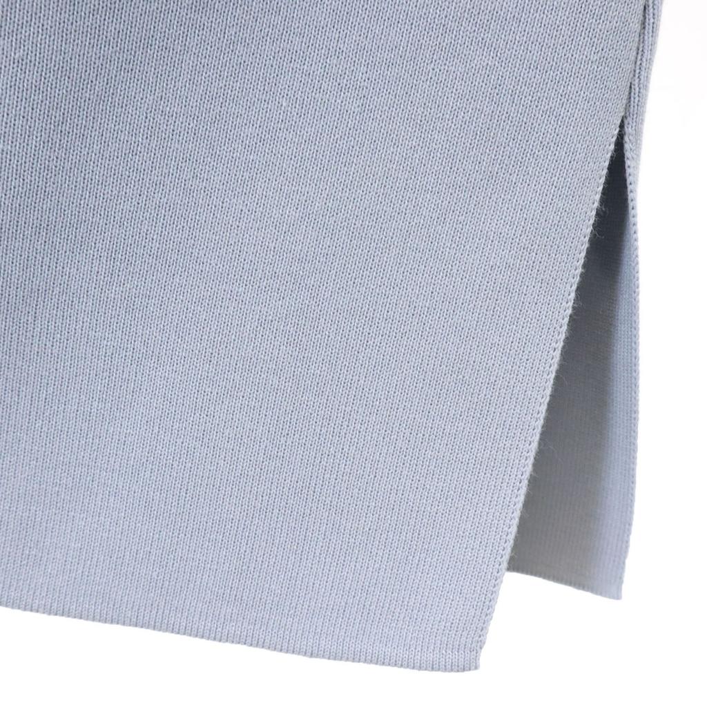 Rene Basic Made In Japan Short Sleeve Knit 34 Blue Gray Women Used