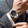 OPK Quartz Stainless Date Black Men's Watch, Stylish, Fashionable, Classic, Steel, Display, Waterproof, Luminous,