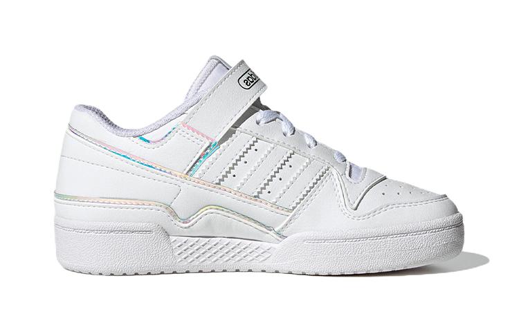 adidas Originals FORUM Low C Abrasion Resistant Cushioning Low Top Skateboard Shoes White Children Aged 3 7 Years Old GY9254