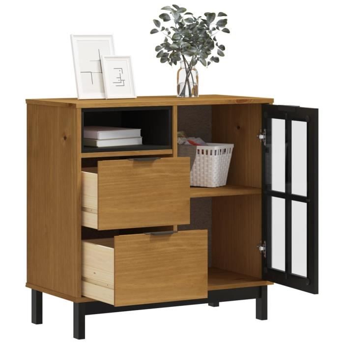 VidaXL Buffet FLAM 80x40x80 cm bois massif de pin 357826