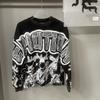 Mens Oversized Cotton Graphic Tee - Loose Fit Crew Neck Short Sleeve Streetwear Print T-Shirt Youth
