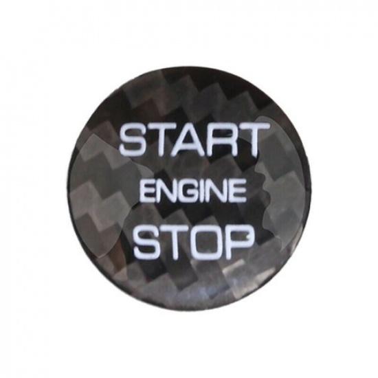 Black Carbon Fiber Car Start Button Sticker For Land Rover Discovery Sport 15-19