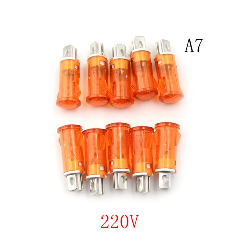10Pcs Signal Lamp 10Mm Red Green Yellow Lamp Indicator Light 12V 24V 220V