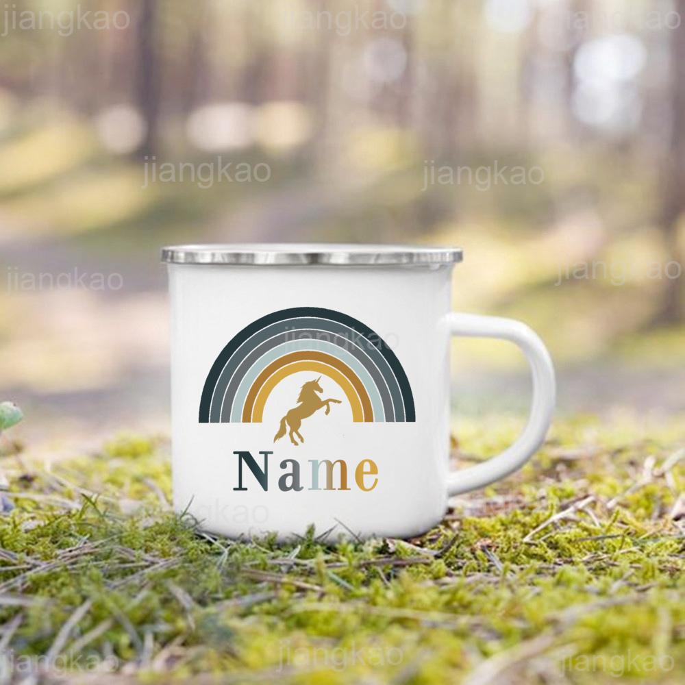 Personalized Mug for Kids Custom Rainbow Unicorn with Name Cup for Boys Girls Handle Mugs Birthday Party Favors Children's Gift