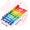 Kids Educational Montessori Math Toys Wooden Puzzle Sorting Numbers Magnetic Fishing Game For Toddler Early Study