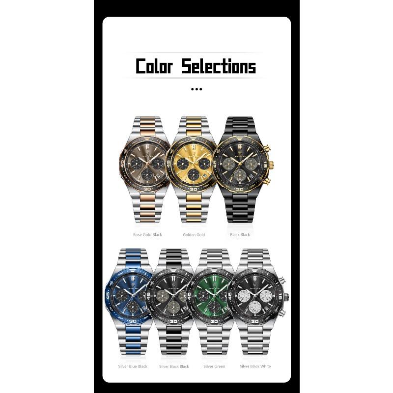POEDAGAR Top Luxury Man Wristwatch Date Waterproof Luminous Chronograph Watch for Men Stainless Steel Quartz Watches Reloj