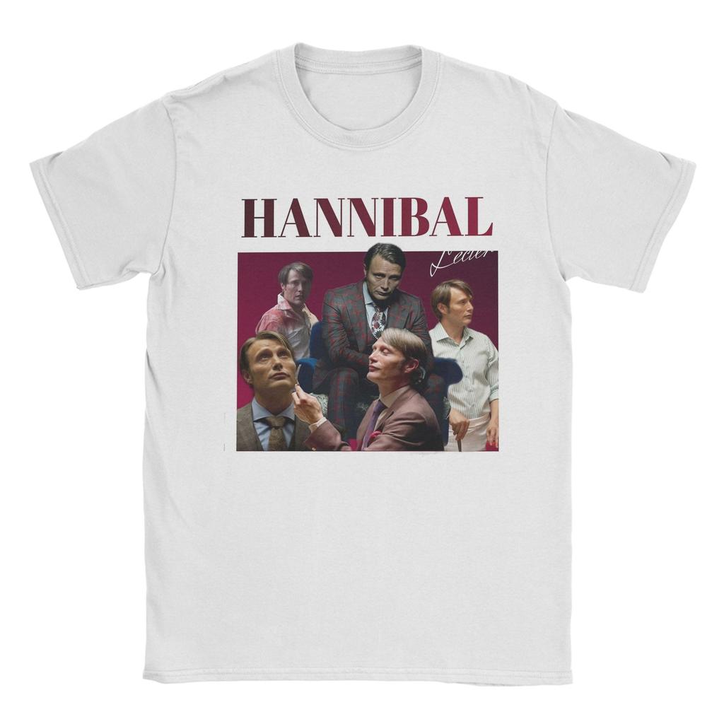 Hannibal Mads Mikkelsen Pánská trička Volnočasové tričko Krátký rukáv Kulatý výstřih Tričko 100% bavlna Pánské topy