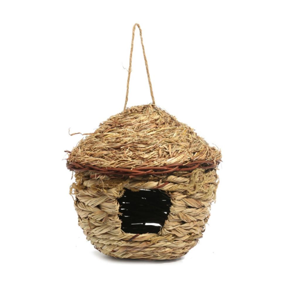 Vogelnest Naturstroh Gewebter Eierkäfig Outdoor Garten Dekoratives Hängehaus Kleines Nest