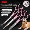 Professional Dog Grooming Scissors Set: Curved and Serrated Trimming Tools for Pets