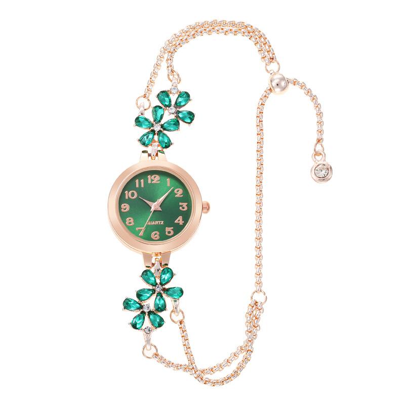 

Женские часы, модные, легкие, роскошные, браслетные, кварцевые, женские, высококачественные, изысканные, фиолетовые, хрустальные, женские, подарки зелёный