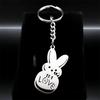 Edelstahl Metall Schlüsselanhänger Lil Peep Liebeshase Traurig für Liebe Silber Farbe Schlüsselring für Damen Herren Einfacher Schmuck Geschenk 3624S08