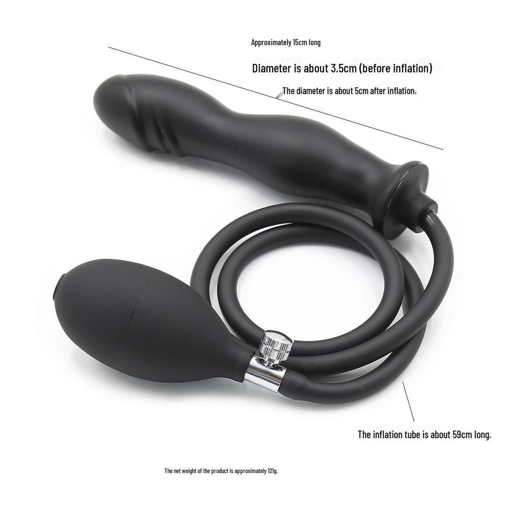 Inflatable Expanding Butt Plug and Penis Masturbator for Women - Anal Dilator and Expander Sex Toy