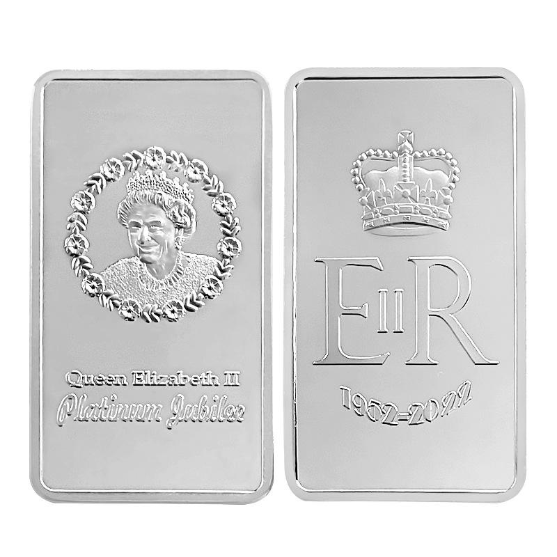 Queen Elizabeth, Platinum Year, Anniversary, Commemorative Block, Diamond Year, Commemorative Medal, Gold and Silver Gifts, Collection