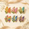 6Pcs Butterfly Shape Flower Brooch Zinc Alloy Decor Badge Fashion Clothing Pin  Backpack Decor