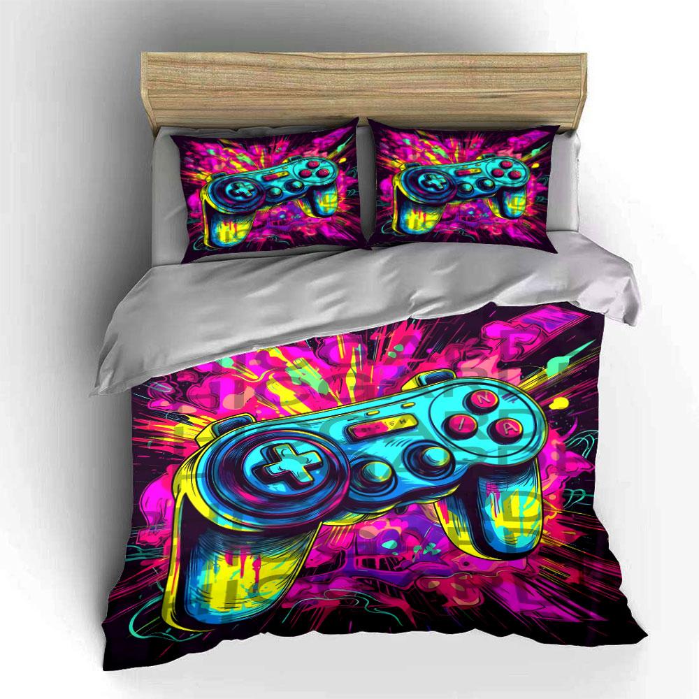 "Retro Game Controller Bedding" Bedding Duvet Cover Set Duvet Cover Pillowcases (1 * Duvet Cover 2 * Pillowcases, Without Duvet Insert)