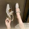 Beautiful High-end Summer Skirt Mary Jane Single Shoes New Square Bag Head Thick High-heeled Sandals Women