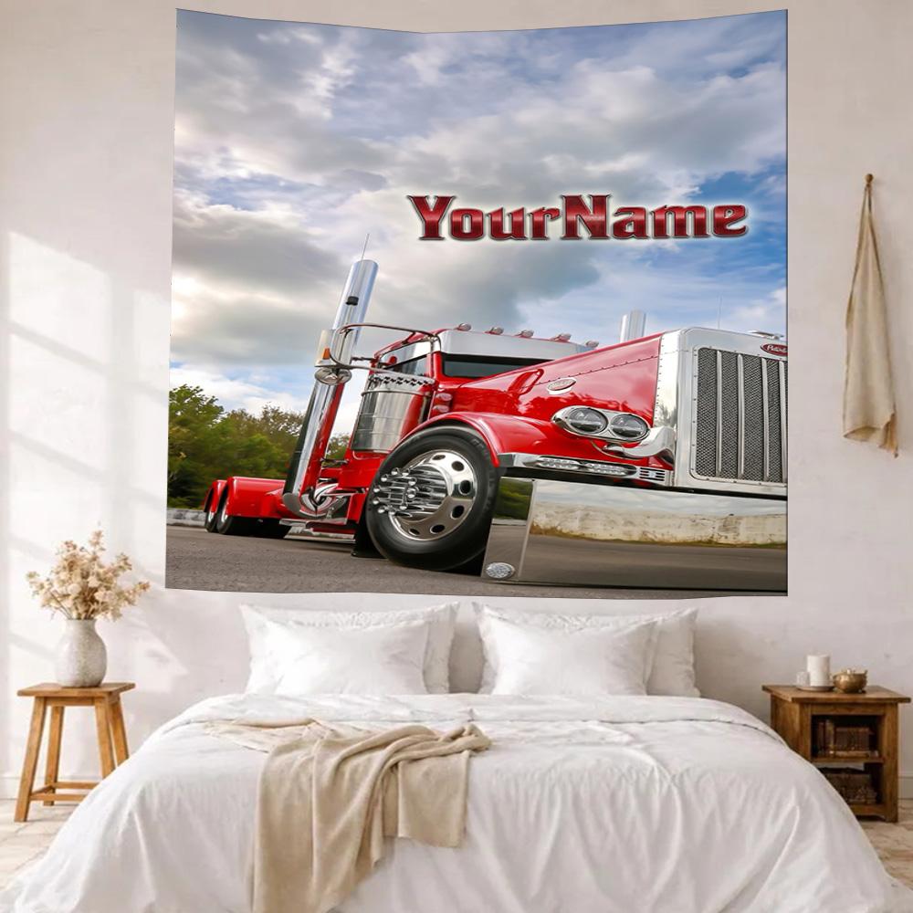 Kw Heavy Trucks Custom Your Name Wall Decor Tapestry Art For Pet Memorial Birthdaywedding Party Backdrop Family Gift