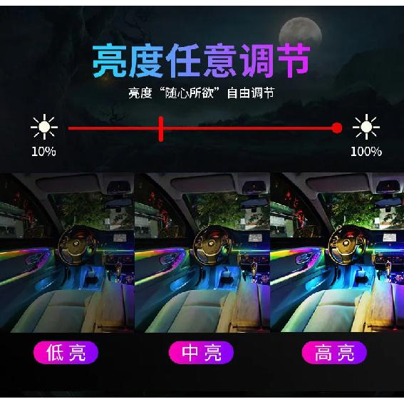 18 in 1 Car Ambient Light 64 Color Acrylic Strips 110cm 90cm 75cm 35cm 20cm Full Colors RGB Car Interior Bluetooth App Control