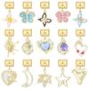 Vintage Pearls Zircon Bow Heart Butterfly Gold Color Pendant Italian Charm Links Stainless Steel Fit 9mm Bracelet DIY Jewelry