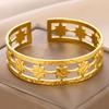 Titanium Steel Adjustable Bangle: Women's Durable, Fade-Resistant Open Cuff Bracelet