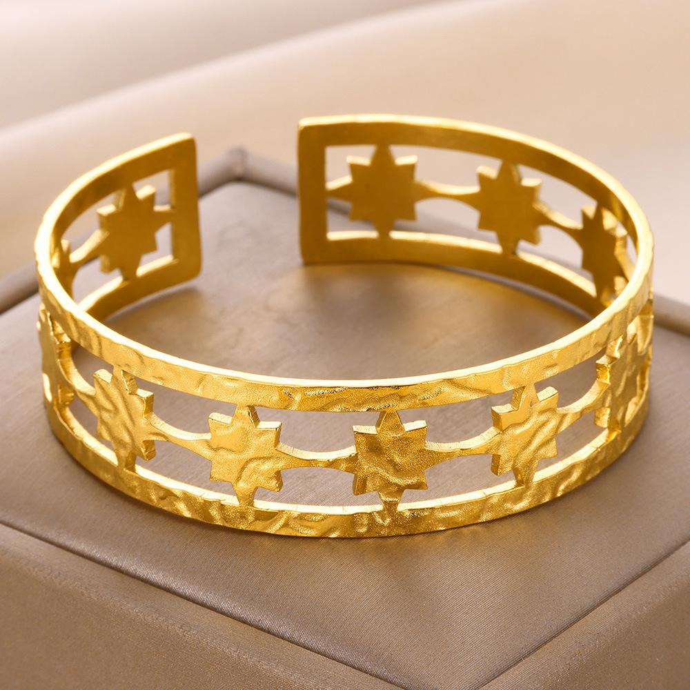 Titanium Steel Adjustable Bangle: Women's Durable, Fade-Resistant Open Cuff Bracelet