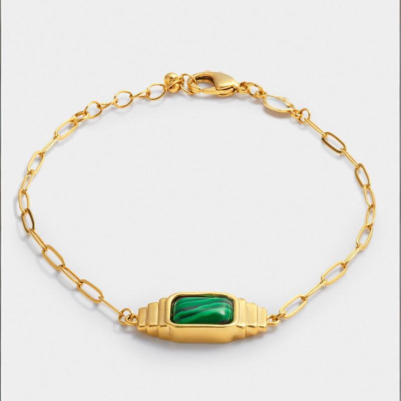 

Necklace Gold Malachite Textured Resin Retro Pendant Exquisite Light Luxury Fashion Necklace Bracelet